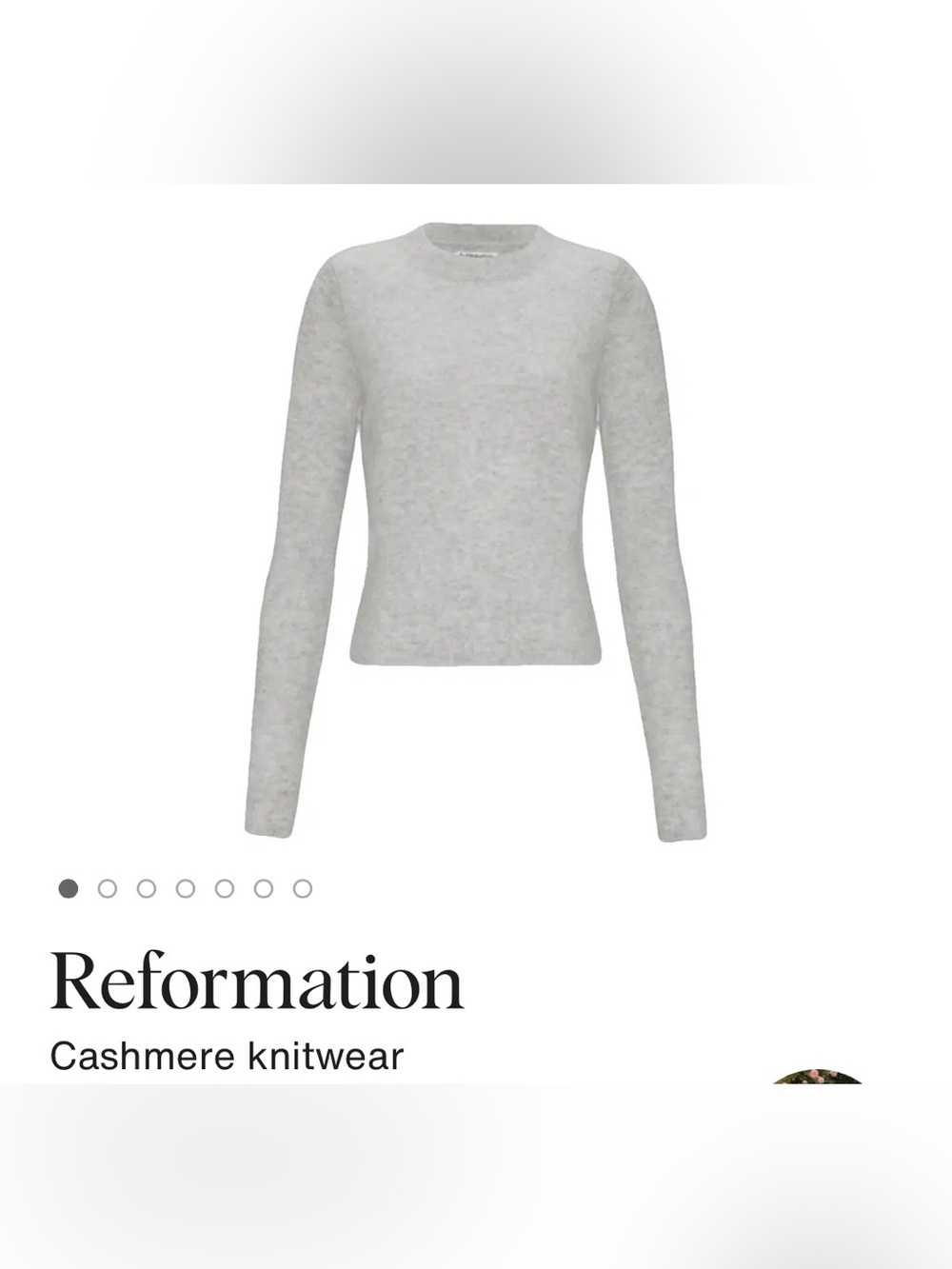 Reformation Cashmere sweater 🩶